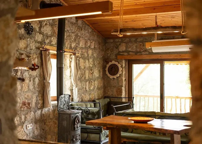 Stone House With Pool Among Olive Trees In Kabak